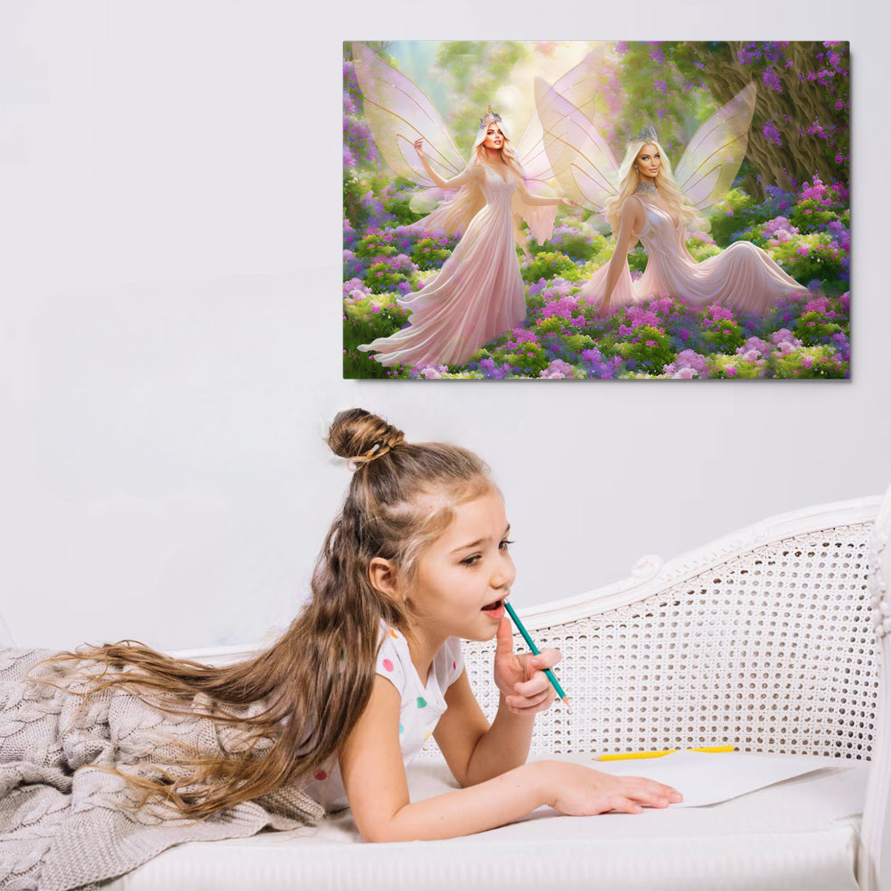 Sisters Elara and Elira from the Dream Fairies-Metal Prints